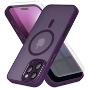 Overboard Ovitek za iPhone 16 Pro Max, MagSafe, mat ovitek , temno vijoličen + zaščita za zaslon