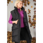 Z6743 DEWBERRY WOMENS VEST-PLAIN BLACK