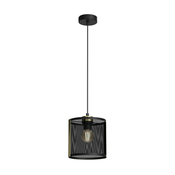 Luster na kablu KAGA 1xE27/60W/230V crna/zlatna