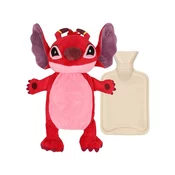 Disney Leroy in Stitch Rdeča steklenička za vročo vodo z mehko prevleko, plišasta, iz naravnega kavčuka 750 ml