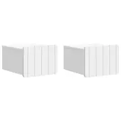 vidaXL Stenski nočni omarici s predalom 2 pcs Bela 33 x 34,5 x 24 cm
