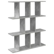 vidaXL Stenska polica Betonsko siva 102 x 20 x 96 cm Inženirski les