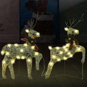 Božicni sobovi 2 kom zlatni 40 LED žarulja