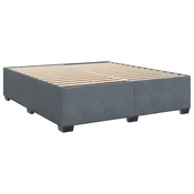 Vidaxl Posteljni okvir brez vzmetnice temno siv 180x200 cm žamet