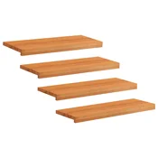 vidaXL Stopnice 4 kos 80 x 30 x 2 cm Svetlo rjava Trda bukovina