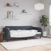 shumee vidaXL Kavč z ležiščem temno siv 100x200 cm žamet