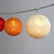 Iris Spherical 6 cm/oboje plesalo/4,5 m/crvena-narančasta-topla bijela/30 LED dioda/USB lanac svjetala, svjetlosna dekoracija 104-42