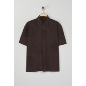 Trendyol Limited Edition Brown Regular Fit Embroidered Shirt