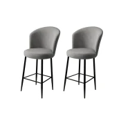 Hanah Home Set barskih stolica Alte, 2 komada, Sivo-crni