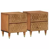 Vidaxl vidaXL Nočne omarice, komplet 2, 40x33x46 cm, masiven mangov les