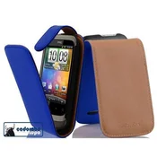 Cadorabo Cadorabo Ohišje, združljivo z HTC WILDFIRE v briljantna modra - Zaščitni ovitek v obliki flipa iz gladkega umetnega usnja, (20562563)
