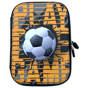 SCOOL Prazna pernica za decake Football 3D Eva SC2210 narandžasto-siva