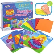 shumee Ustvarjalni mozaik iz pene Lepilo Papir Genius Kid Owl Flower