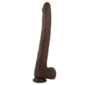 SuperLove Extra Long Realistic Silicone Dildo Brown Large