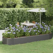 Povišena vrtna gredica od pocincanog celika 322x100x36 cm sivi