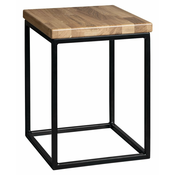 Stol SKA, 300 x 410 x 300 mm (SKA401), mat črn/hrast - Črna - Jeklo - Kvadratna
