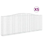 Vidaxl Obokane gabion košare 5 kosov 400x30x140/160cm pocinkano železo