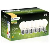 LUMILED 6x LED žarnica E27 krogla P45 7W = 60W 806lm 3000K topla 360° žarnica z žarilno nitko