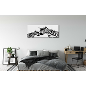 tulup.si Slika na akrilnem steklu Poslikano zebra 140x70 cm 4 obešalnika
