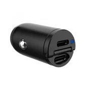 Celly auto punjač 2 USB-C 30 W, crna