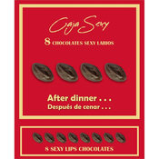 DIVERTY SEX Seksi rdeča škatla črnih čokoladnih ustnic 8 enot, (21078230)