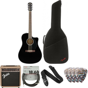 Fender CD-60SCE Dreadnought WN Black Deluxe SET