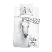 shumee Posteljnina za mlade HORSE bela 160x200