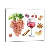 shumee Steklena zaščita za kuhalno ploščo 60x52 Vino