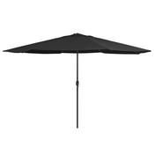 Vrtni suncobran s metalnim stupom 390 cm crni