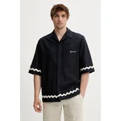 Bombažna srajca Fiorucci Wave Trim Logo Embroidered Bowling Shirt