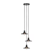 Markslöjd 108853 - Lestenec na vrvici NOVIA 3xE27/40W/230V črna/dimna