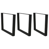 Vidaxl Noge za jedilno mizo v obliki črke V, 3 kosi, črne, 100 x (72-73,3) cm, jeklo
