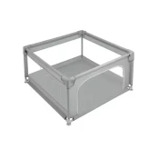Luniks Zložljiva otroška igralna ograja 120 × 120 cm – siva / bela