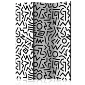 artgeist Paravan Black And White Maze, 3-Delni, Dvostranski