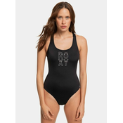 Black One piece Swimwear with Roxy Print - Women