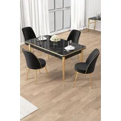 Hanah Home Trpezarijski set, 5 komada, Crni