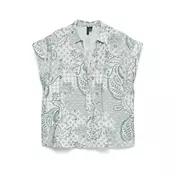 VERO MODA Bluza VMCILLE HILDA  temno zelena / bela