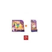 Ugodni set: Unicorn Academy Unicorn za česanje Leaf 28 cm + ogrlica s prstanom