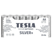 TESLA SILVER+ AA alkalna baterija (LR06, svinčnik, folija) 24 kosov