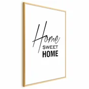 Plakat - Black and White: Home Sweet Home 40x60 Zlatni okvir s margom