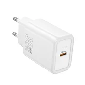 Hoco Mrežni polnilnik za telefon Hoco USB-C QC PD 30 W N62, bel