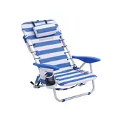 Songmics Plažni stol 63x68x75 cm modri zložljivi