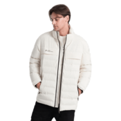 OMBRE Moška zimska jakna z odstranljivo kapuco V2 OM-JAHP-0150 smetanova MDN124213 L