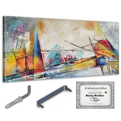 shumee Monica Mirafiori I 100 % ROČNO POSLIKANA I Minimalistična slika 140x70cm | Ročno poslikana slika | Akrilna slika | Zelo velika akrilna slika I Moderna umetnost I Umetniške slike