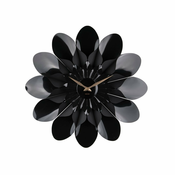 Črna stenska ura Karlsson Flower, o 60 cm