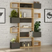 Hanah Home Polica 120x171x20cm Hrast-Antracit