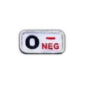 shumee Našitek krvne skupine 0 negativna bela/rdeča - likalnik/termotesna podlaga - vezen našitek/značka/emblem