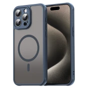 Hibridni ovitek HaloFrost II MagSafe za iPhone 15 Pro - navy blue
