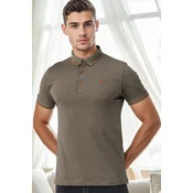 T9586 DEWBERRY MENS POLO NECK T-SHIRT-KHAKI