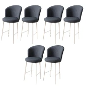 Hanah Home Set barskih stolica Fora, 6 komada, Antracit-beli